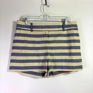 NWT Ann Taylor Cream and Blue Modern Tailored Shorts Size 10 NN0762